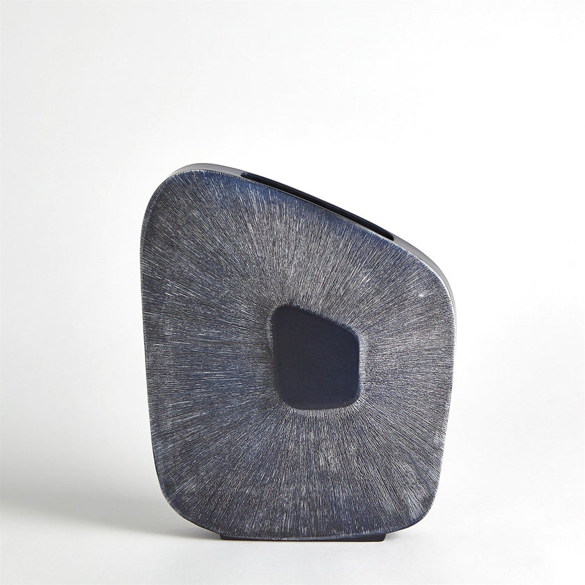Global Views Offset Square Scratch Vase - Ink