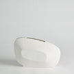 Global Views Offset Square Scratch Vase - Matte White