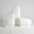 Global Views Offset Square Scratch Vase - Matte White
