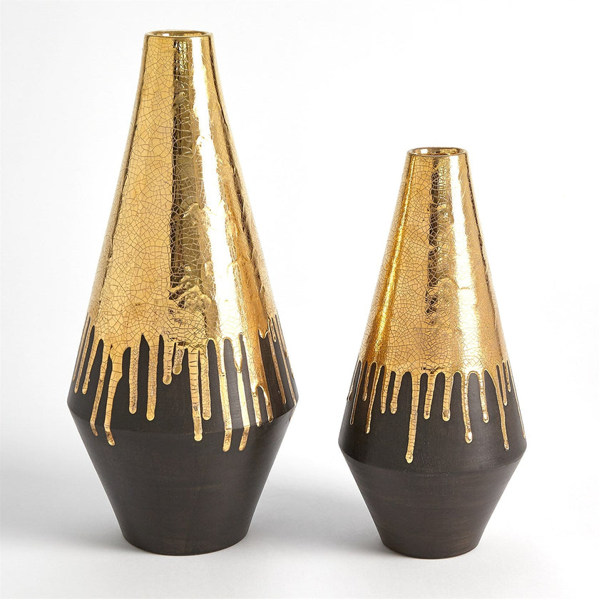 Global Views Gold Drip Vase