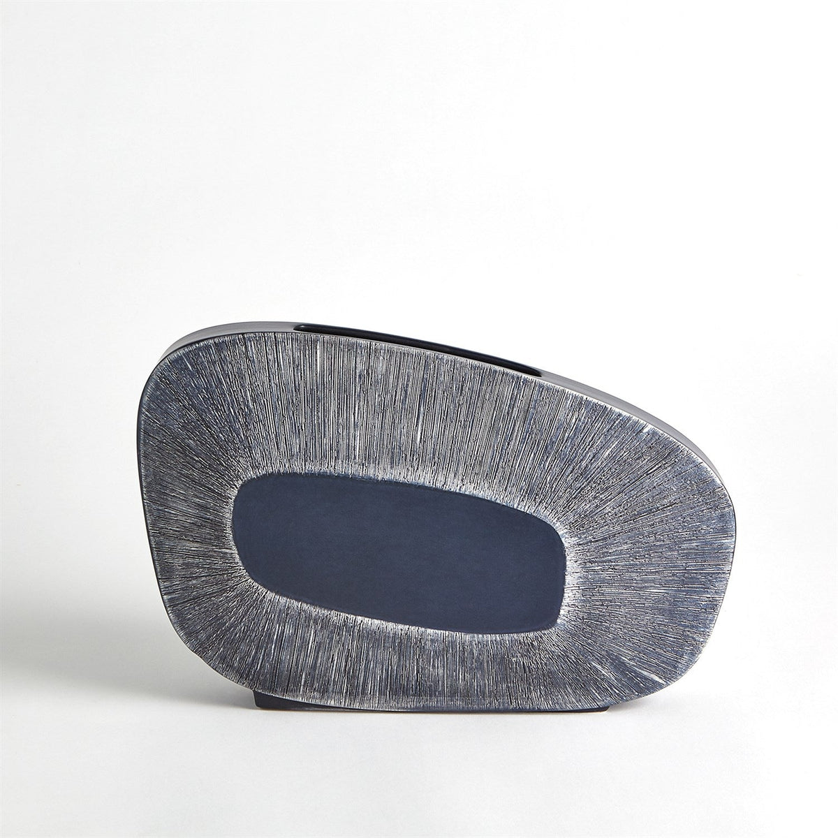 Global Views Offset Square Scratch Vase - Ink