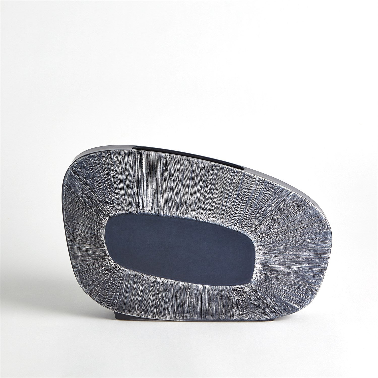 Global Views Offset Square Scratch Vase - Ink