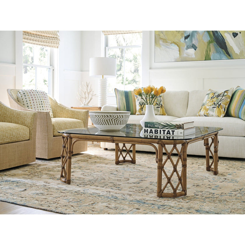 Tommy Bahama Home Key Biscayne Coral Reef Square Cocktail Table