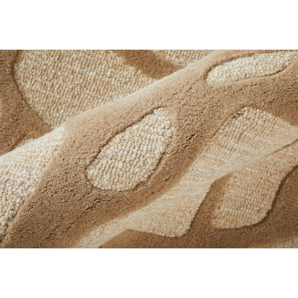 Feizy Kimball 8A32F Transitional Abstract Rug in Ivory/Brown/Tan