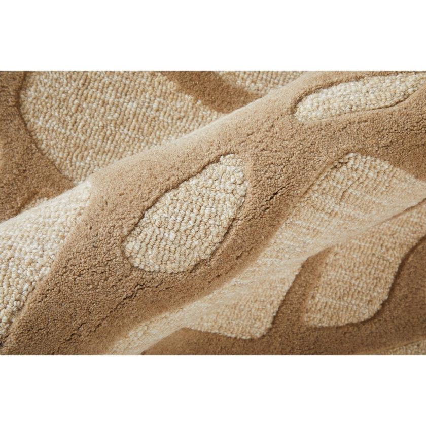 Feizy Kimball 8A32F Transitional Abstract Rug in Ivory/Brown/Tan