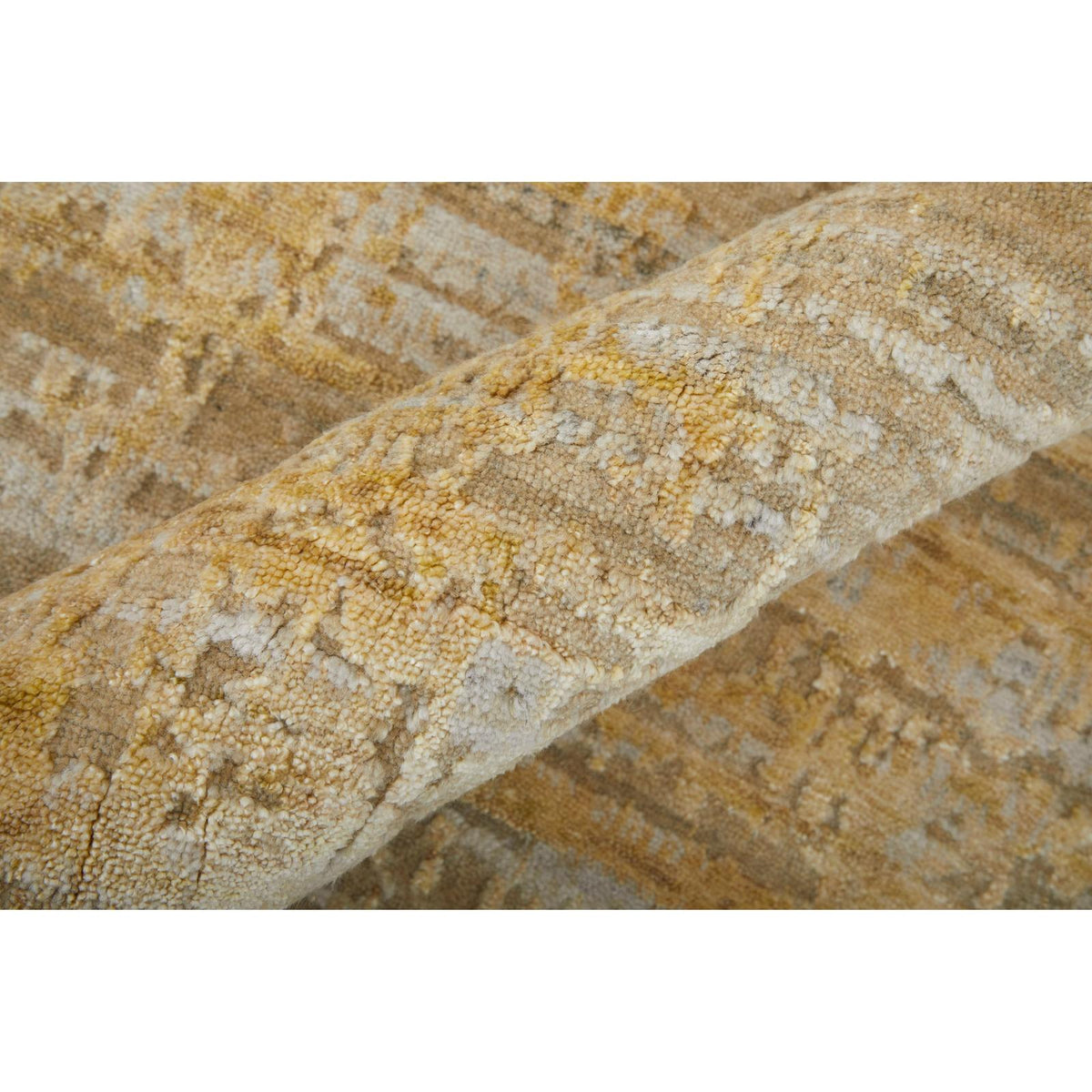 Feizy Eastfield 69FQF Modern Abstract Rug in Yellow/Ivory/Gold