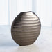 Global Views Chased Oval Vase - Black Nickel