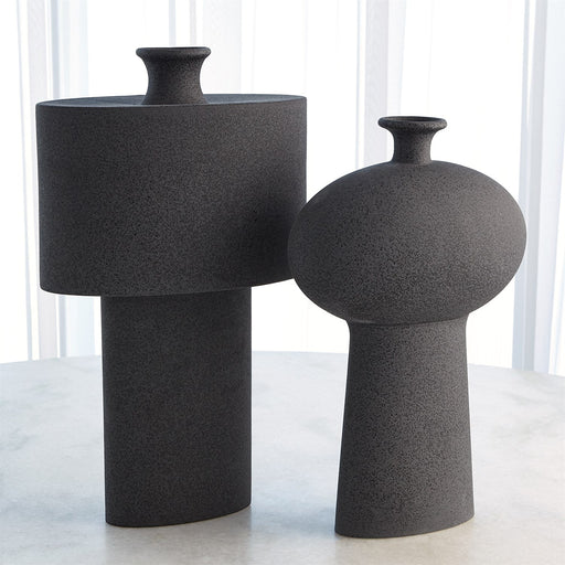 Global Views Folk Vase - Black Stone