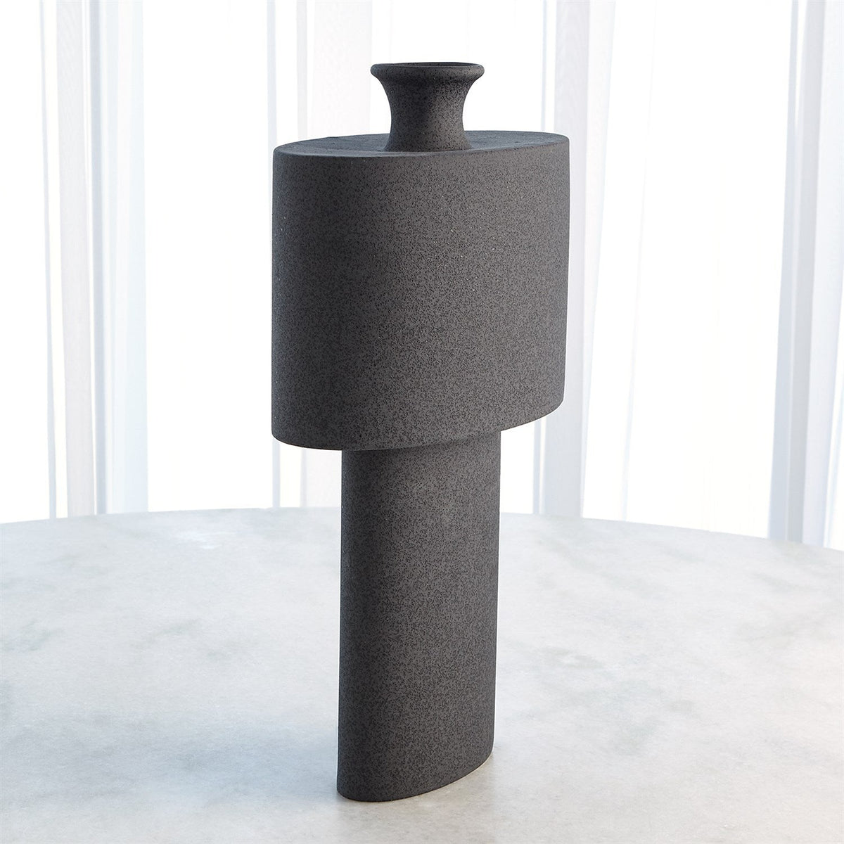 Global Views Folk Vase - Black Stone