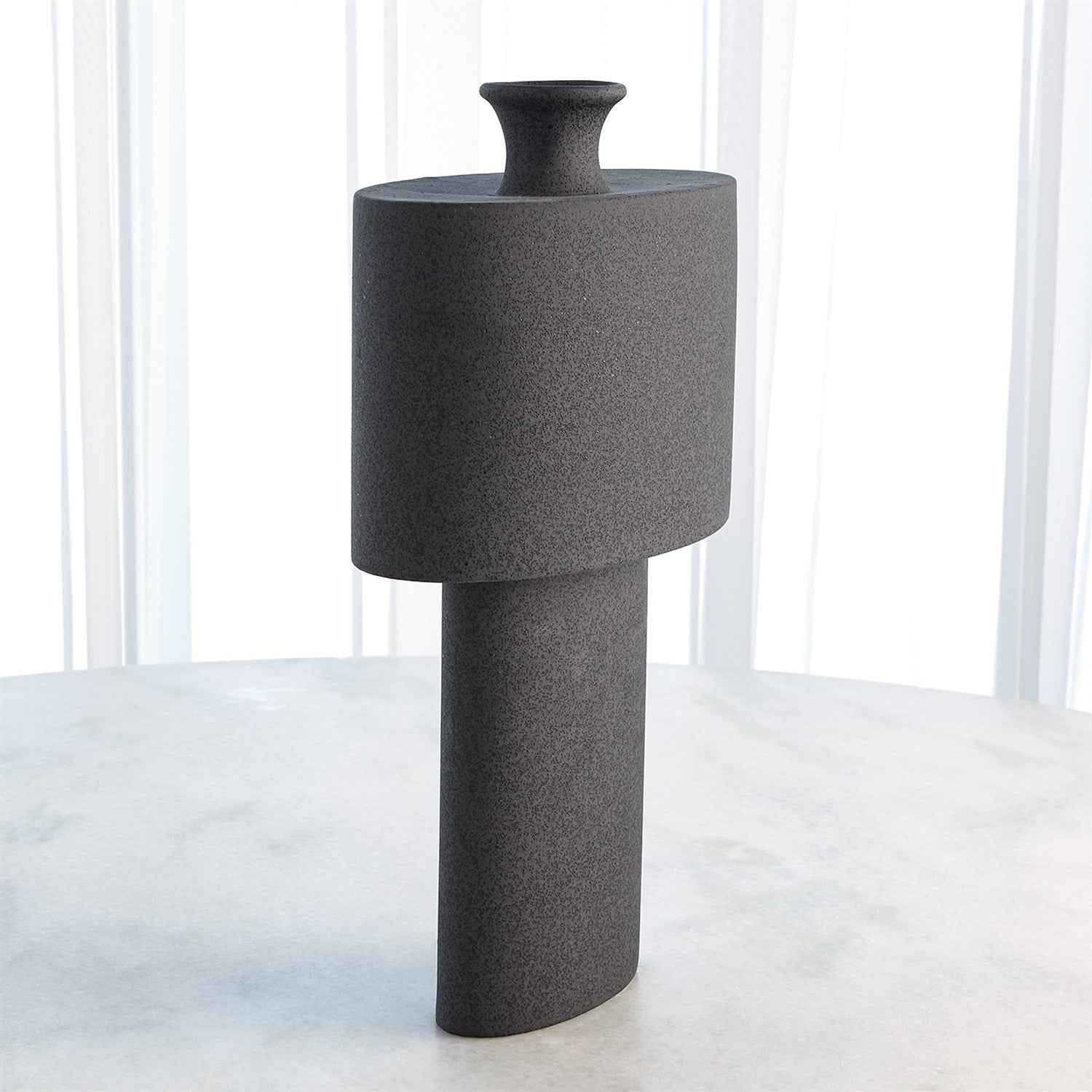 Global Views Folk Vase - Black Stone