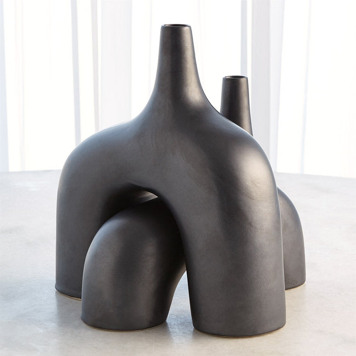 Global Views Stretch Vase - Black