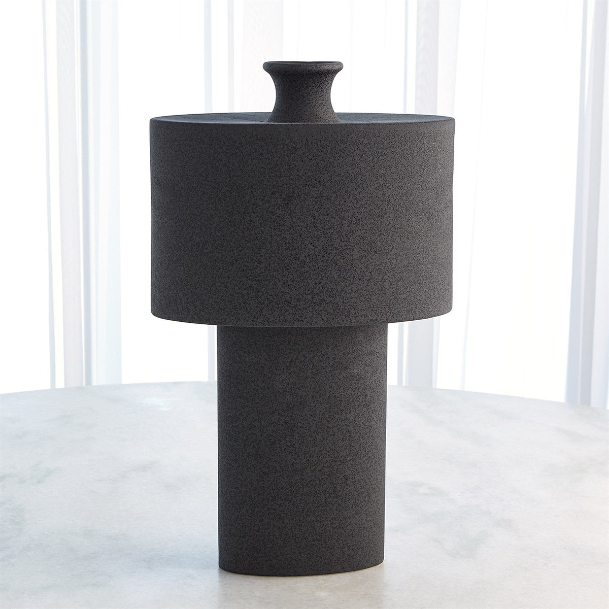 Global Views Folk Vase - Black Stone