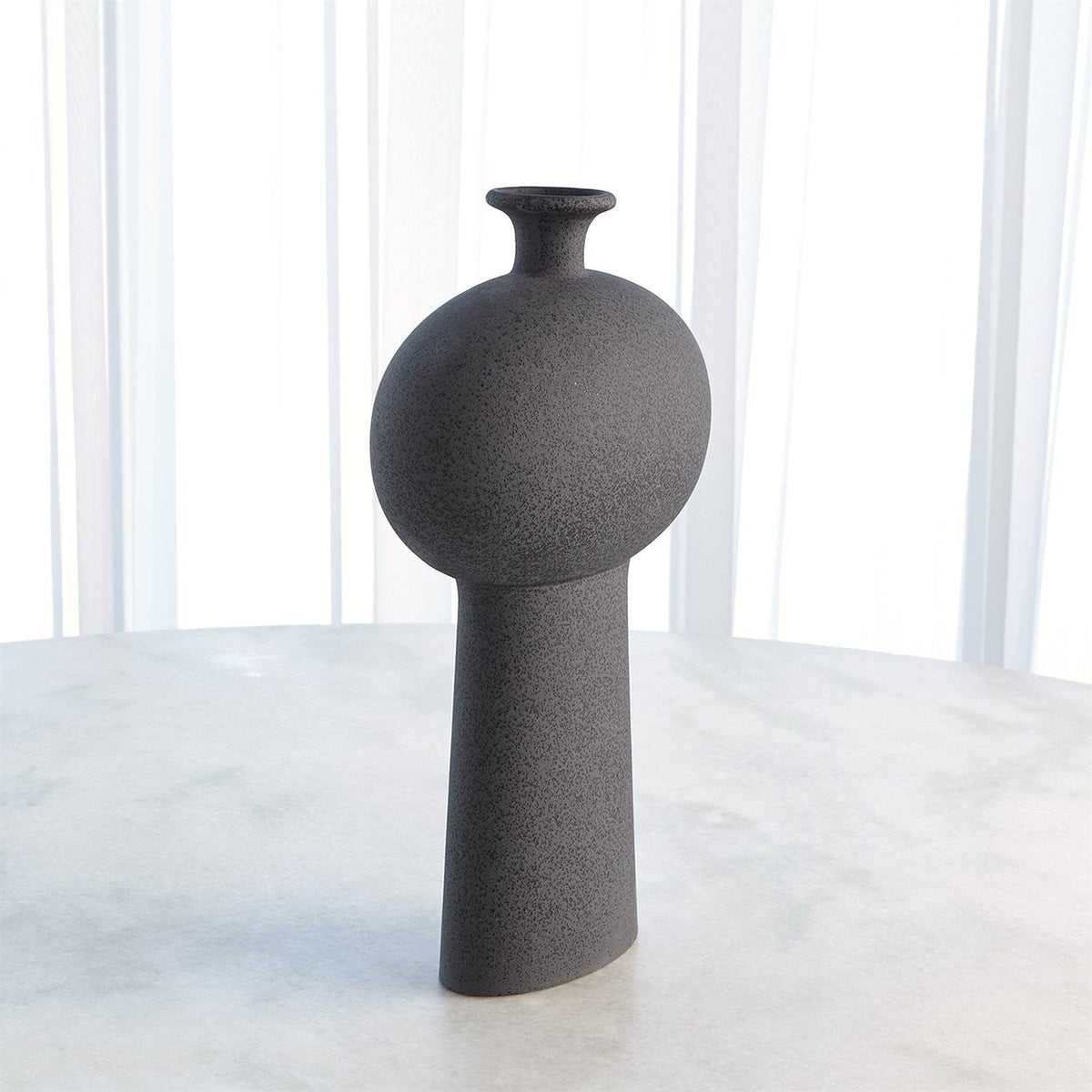 Global Views Folk Vase - Black Stone