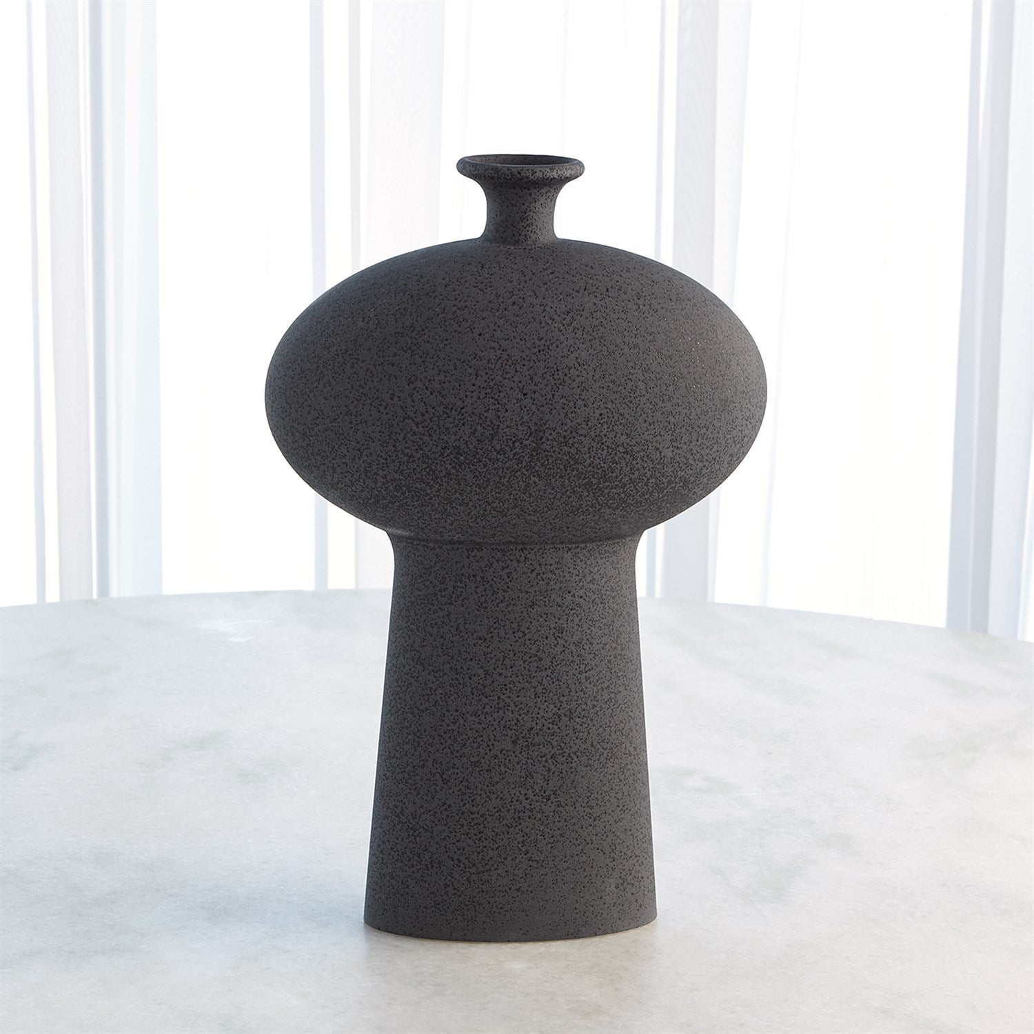 Global Views Folk Vase - Black Stone