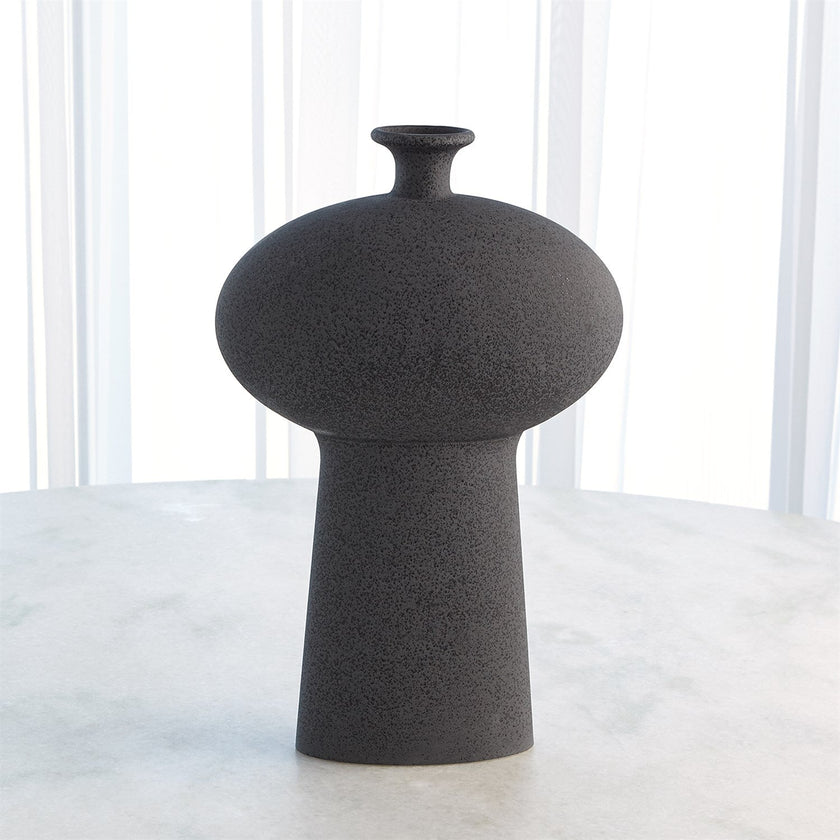 Global Views Folk Vase - Black Stone