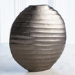 Global Views Chased Oval Vase - Black Nickel