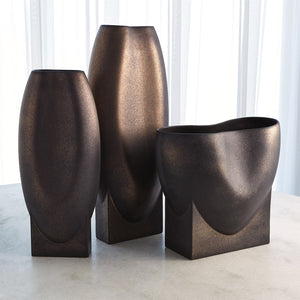 Global Views Orpheus Vases & Bowl - Bronze