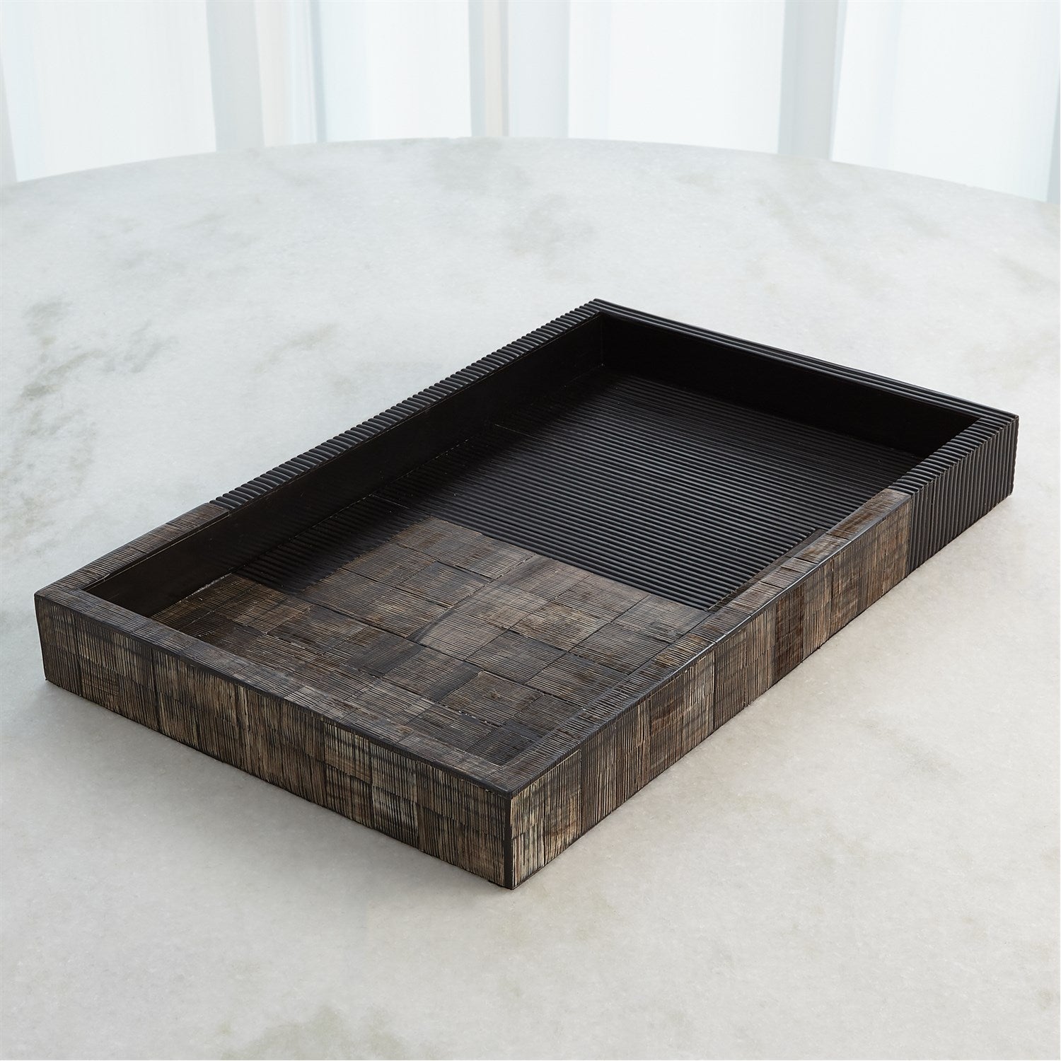 Global Views Gilles Ribbed Horn/Resin Tray