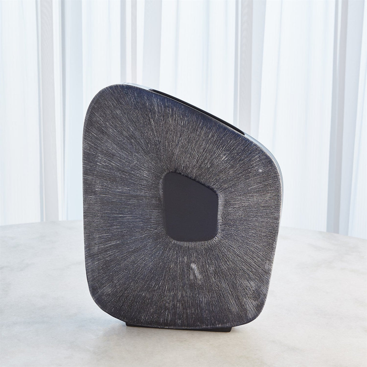 Global Views Offset Square Scratch Vase - Ink