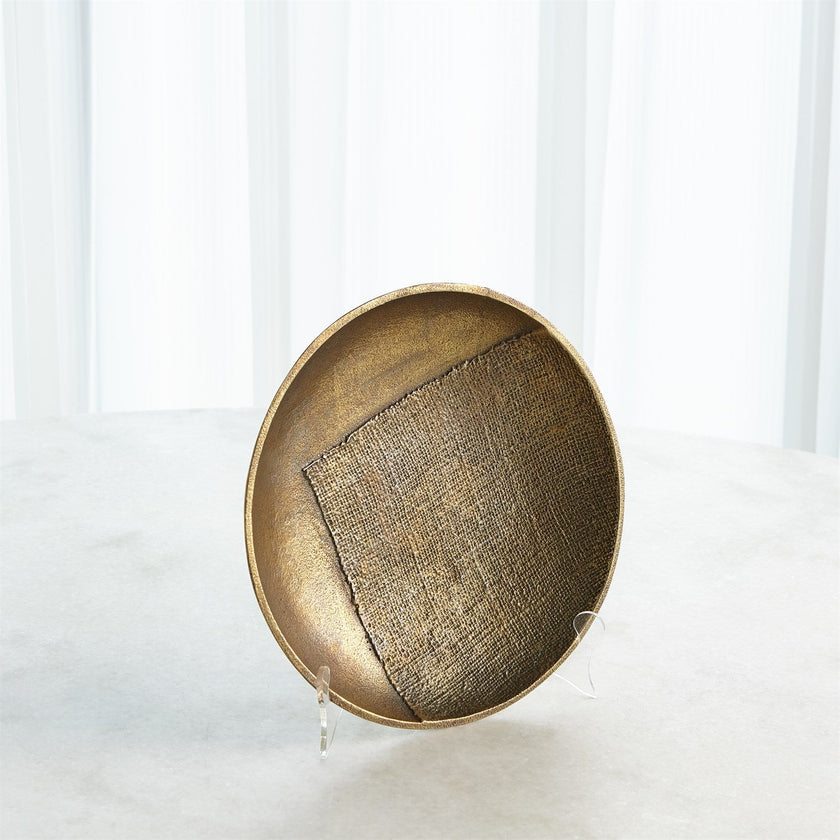 Global Views Linen Round Tray - Brass