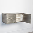 Global Views Abstract Block Cabinet with Floating Shelf - Silver