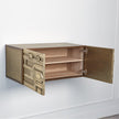 Global Views Abstract Block Cabinet with Floating Shelf - Brass