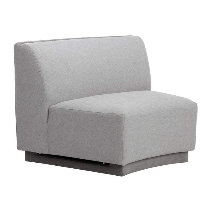 Sunpan Jaclyn Modular - Armless Chair - Egypt Light Grey / Danny Medium Grey