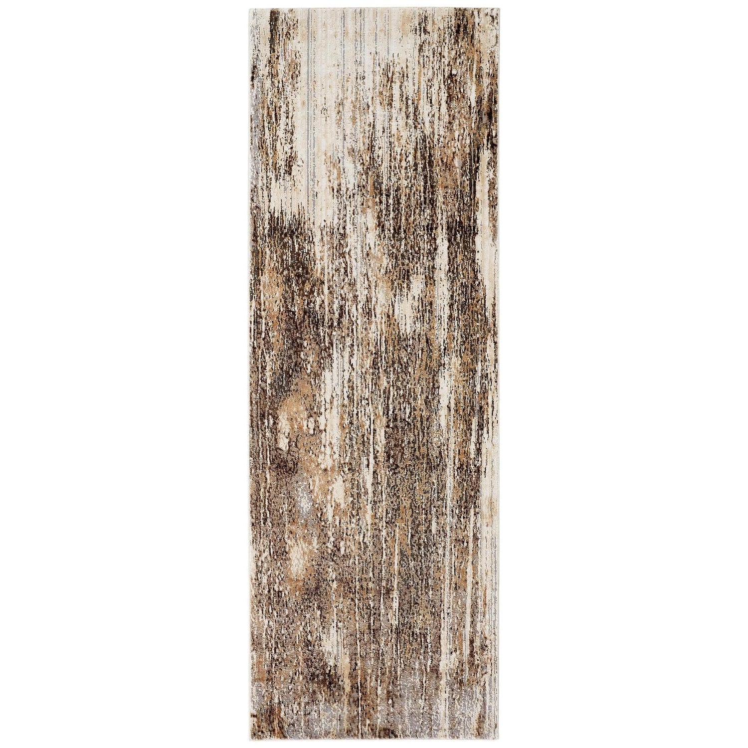 Feizy Parker 3705F Transitional Abstract Rug in Tan/Ivory/Brown