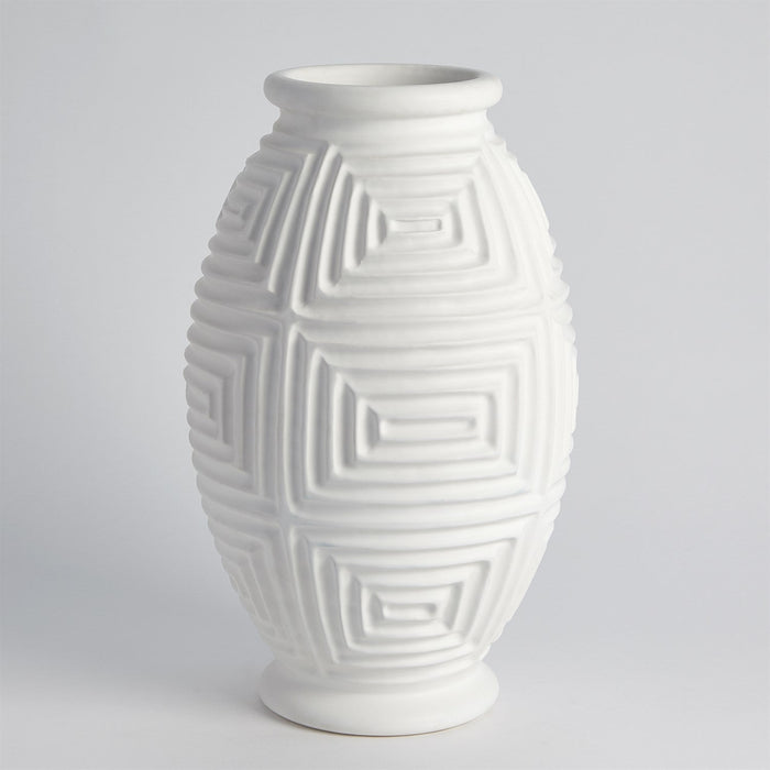 Global Views Maze Vases & Bowl - Matte White