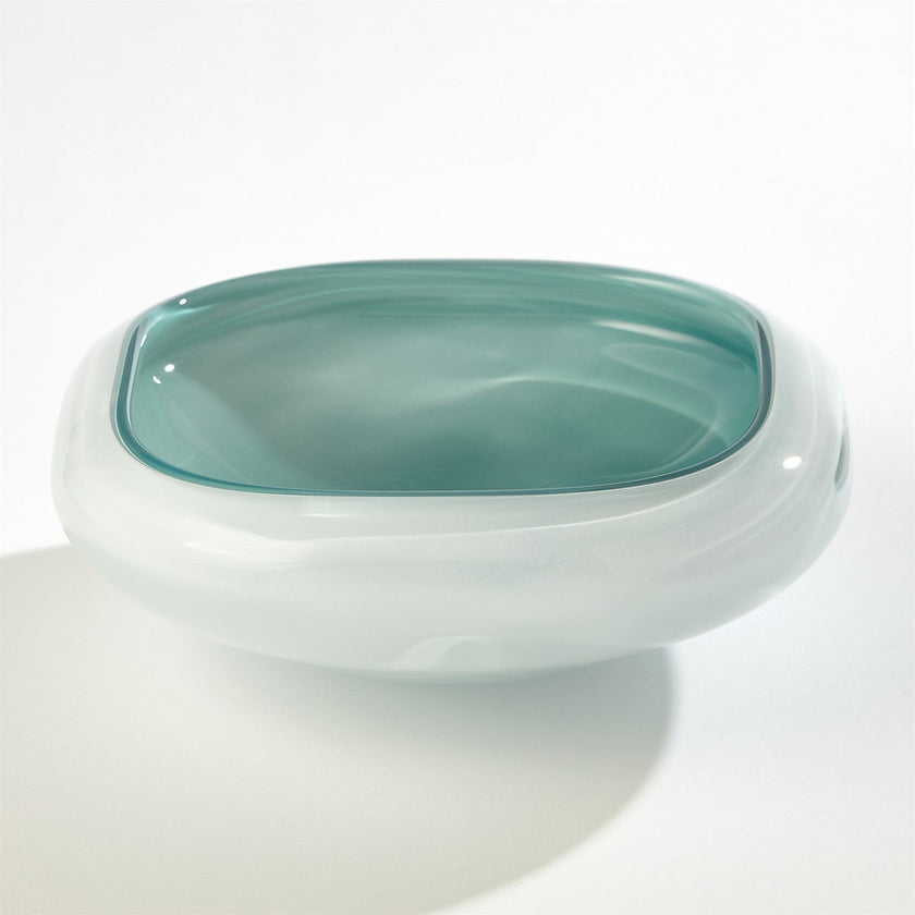 Global Views Square Cased Glass Bowl - Azure