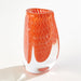 Global Views Triangular Bubbled Vase - Orange