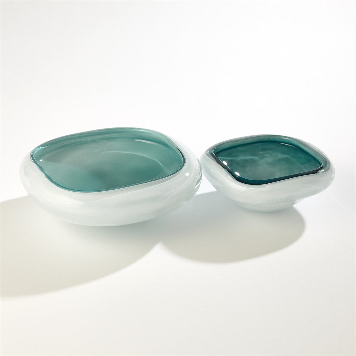 Global Views Square Cased Glass Bowl - Azure