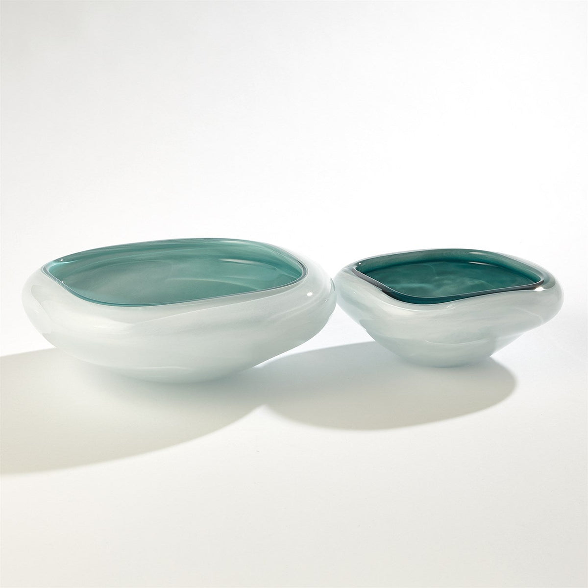 Global Views Square Cased Glass Bowl - Azure