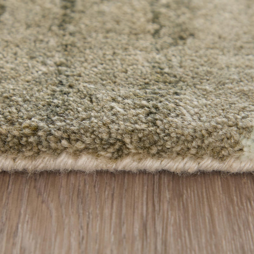 Feizy Kendall 8A59F Modern Abstract Rug in Green/Brown/Ivory