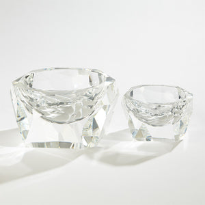 Global Views Multi Facet Crystal Bowl - Clear