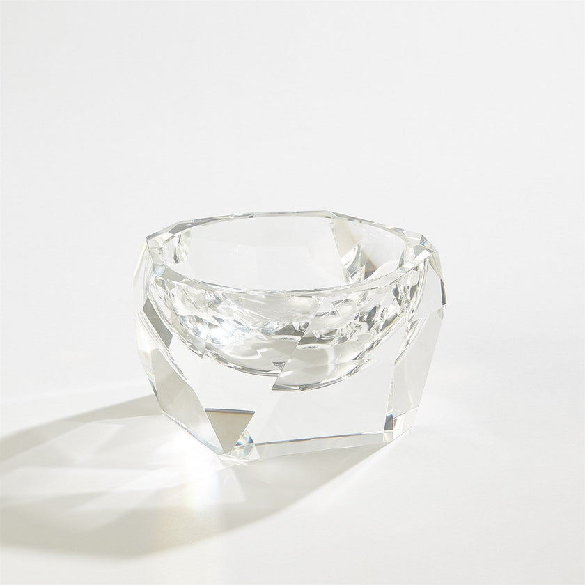 Global Views Multi Facet Crystal Bowl - Clear
