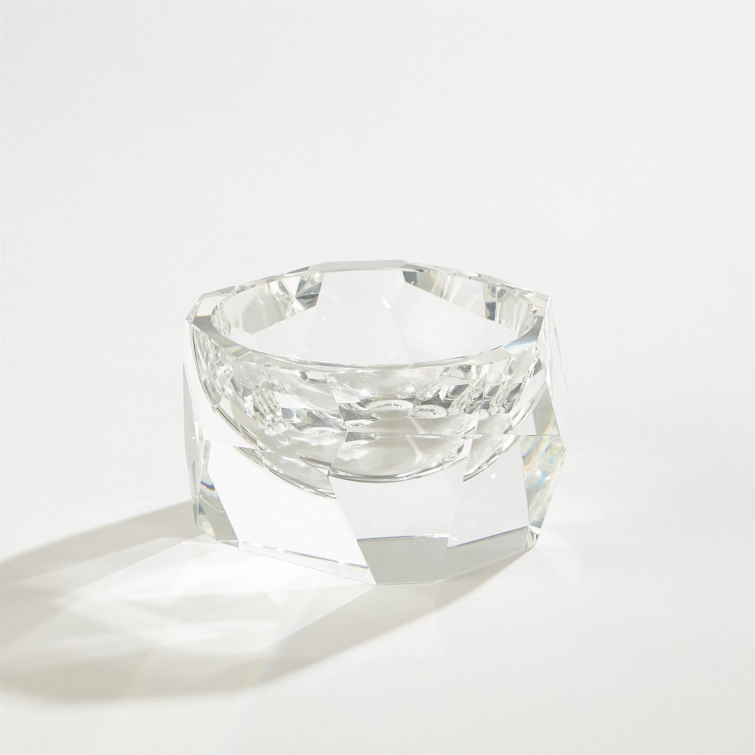Global Views Multi Facet Crystal Bowl - Clear
