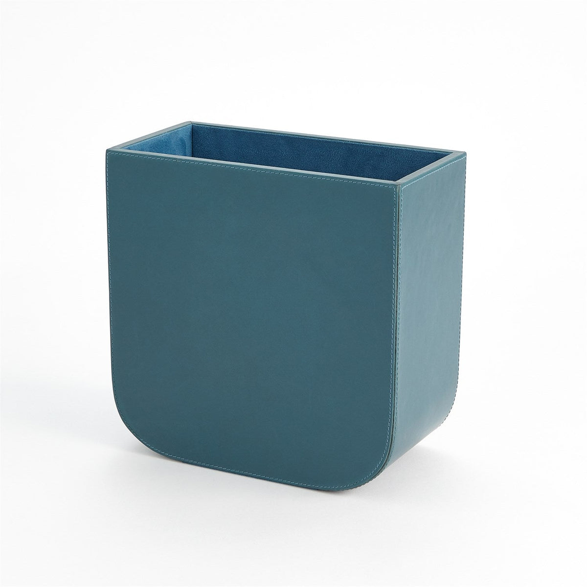 Global Views Radius Edge Leather Desk Accessories - Azure
