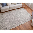 Feizy Belfort 8778F Transitional Medallion Rug in White/Gray