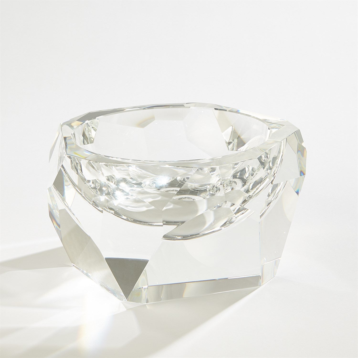 Global Views Multi Facet Crystal Bowl - Clear