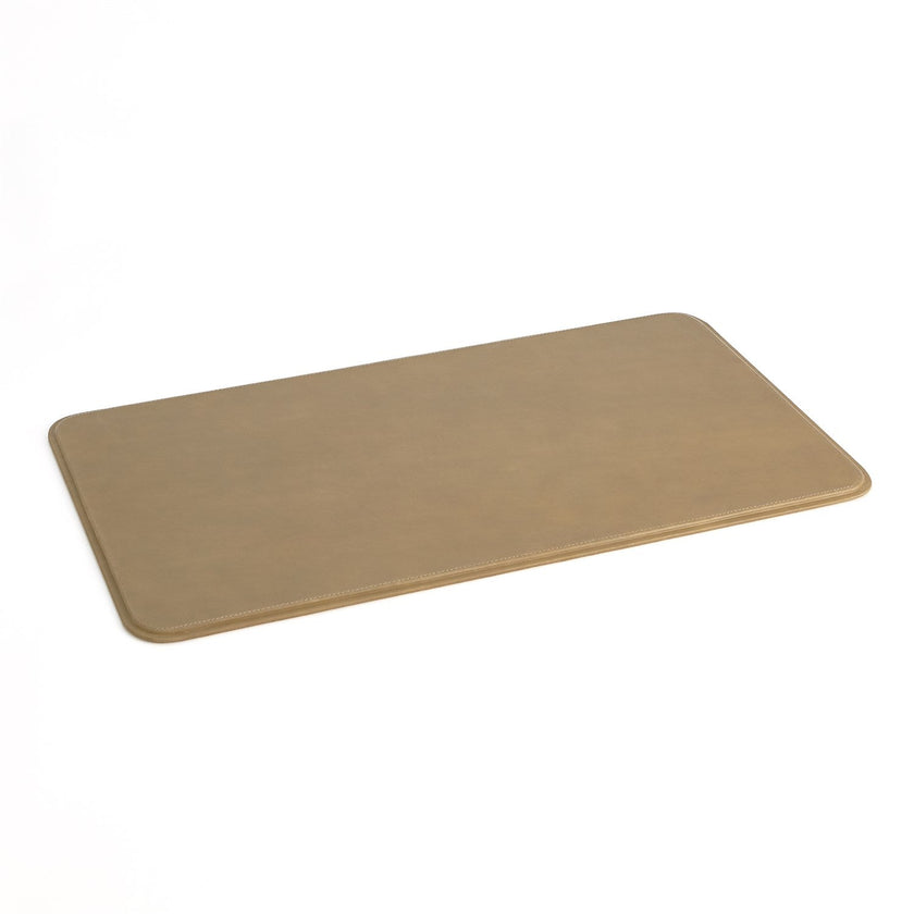 Global Views Radius Edge Leather Desk Accessories - Putty