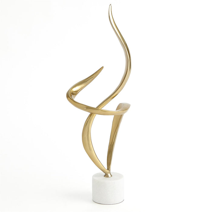 Global Views Swirl Scupture - Antique Brass