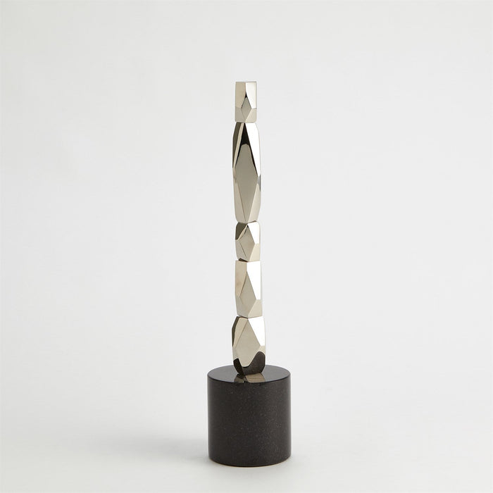 Global Views Facet Block Sculpture - Nickel