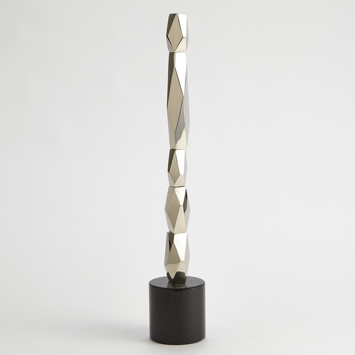 Global Views Facet Block Sculpture - Nickel