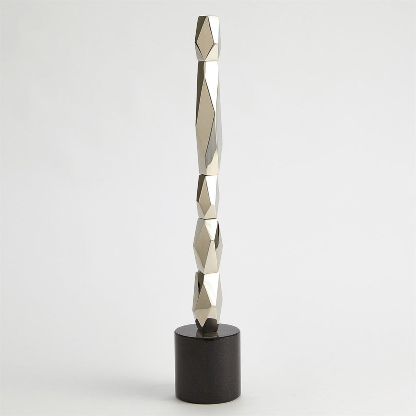 Global Views Facet Block Sculpture - Nickel