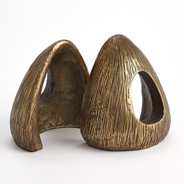 Global Views Yurt Shaped Bookends - Bronze