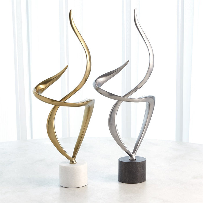 Global Views Swirl Scupture - Antique Brass