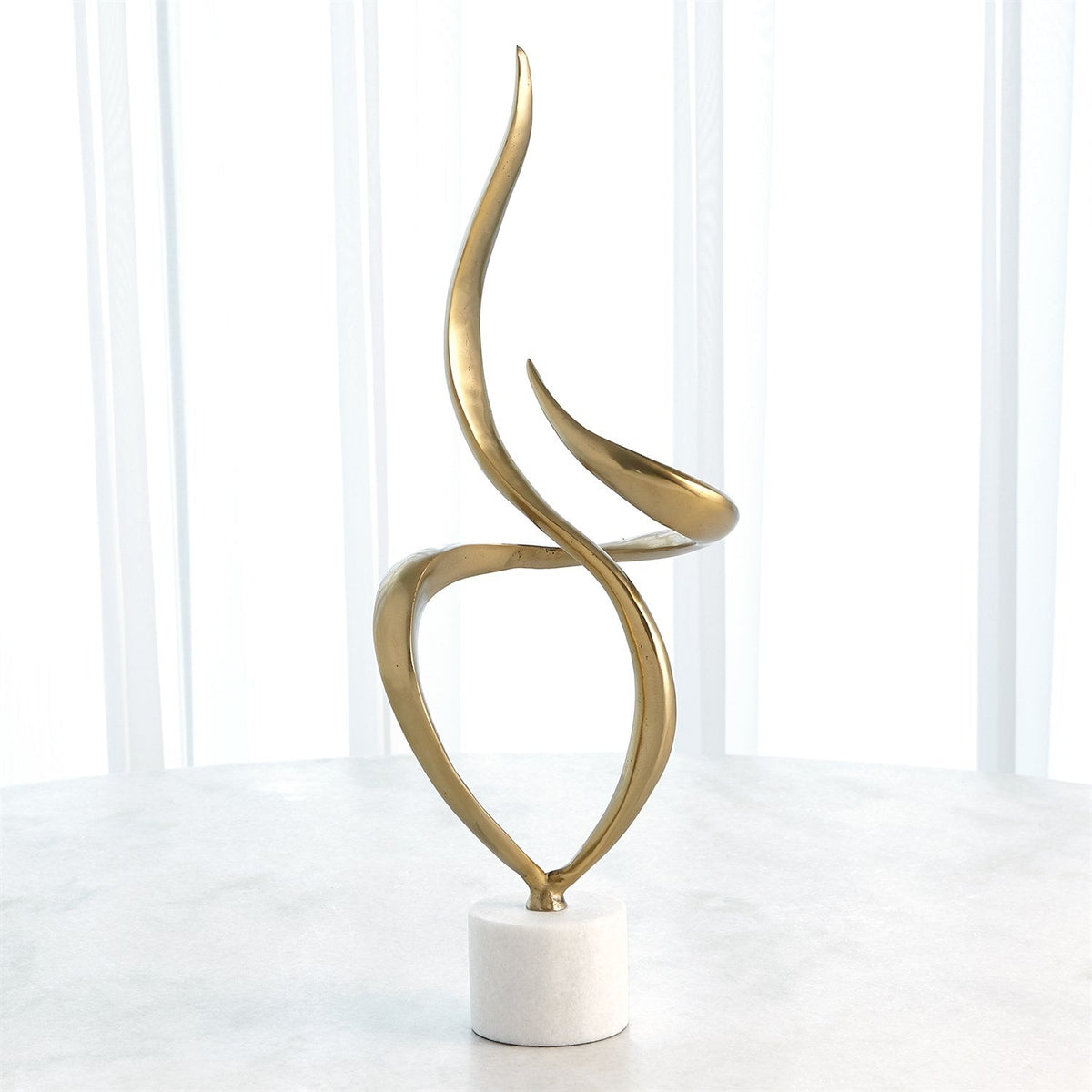 Global Views Swirl Scupture - Antique Brass