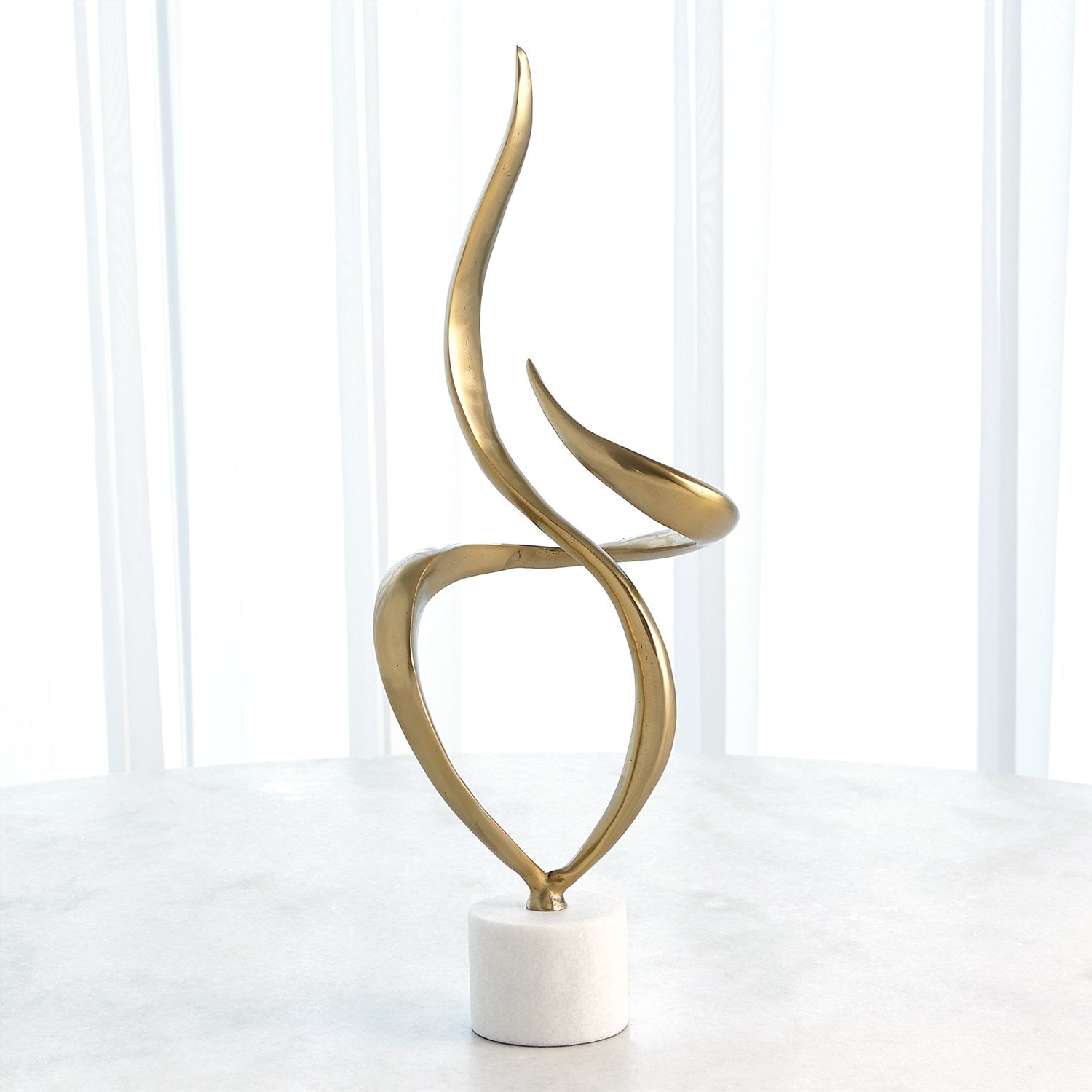 Global Views Swirl Scupture - Antique Brass