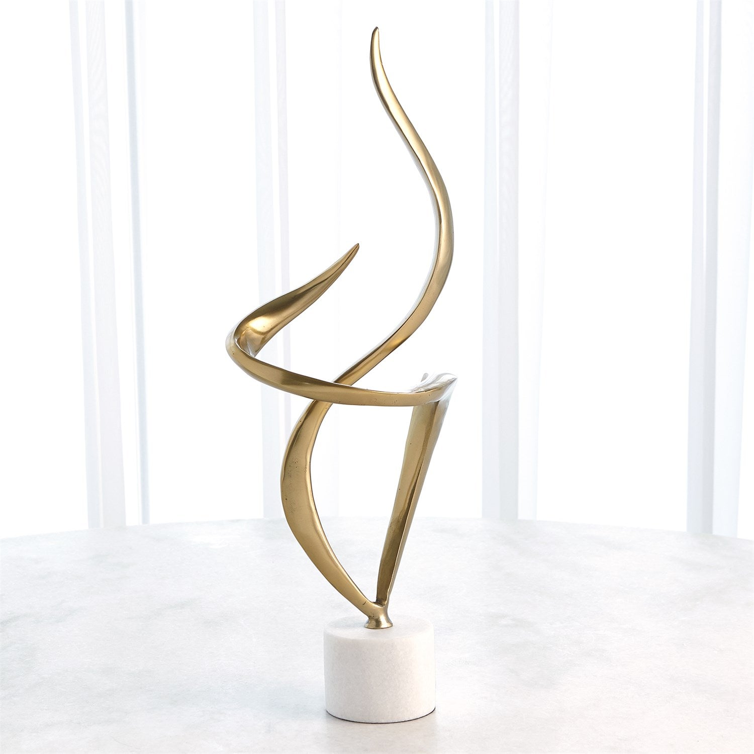 Global Views Swirl Scupture - Antique Brass